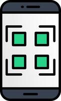 Qr Code Line Filled Icon vector