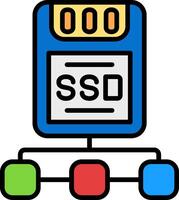 Ssd Disk Line Filled Icon vector