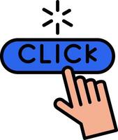 Click Line Filled Icon vector