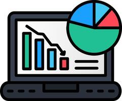 Line Graph Line Filled Icon vector