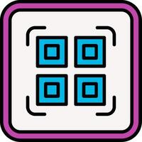 Qr Code Scan Line Filled Icon vector