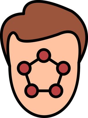 Face Scanner Line Filled Icon