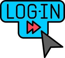 Log In Line Filled Icon vector