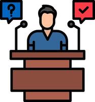 Answer Line Filled Icon vector