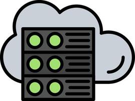 Cloud Server Line Filled Icon vector