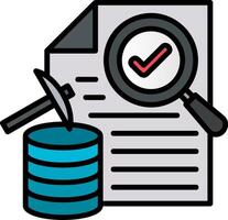Text Mining Line Filled Icon vector