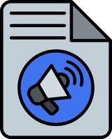 Advertisement Line Filled Icon vector