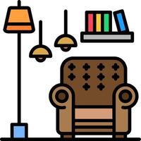 Armchair Line Filled Icon vector
