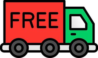 Free Shipping Line Filled Icon vector