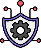Secure Line Filled Icon vector