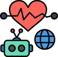 Deep Learning Line Filled Icon vector