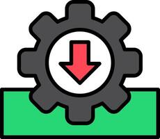 Install Line Filled Icon vector