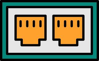 Ethernet Line Filled Icon vector