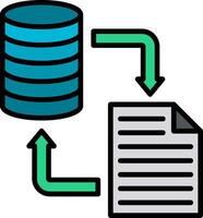 Data Transformation Line Filled Icon vector