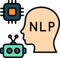 Nlp Line Filled Icon vector