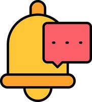Notification Bell Line Filled Icon vector