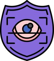 Retinal Scan Line Filled Icon vector