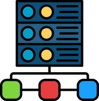 Server Line Filled Icon vector