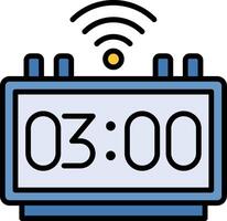 Digital Clock Line Filled Icon vector