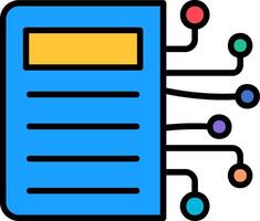 Digital Book Line Filled Icon vector