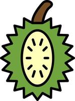 Durian Line Filled Icon vector