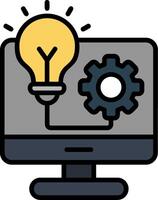 Monitor Line Filled Icon vector