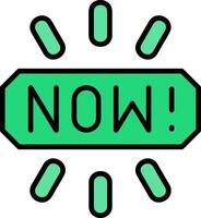 Now Line Filled Icon vector