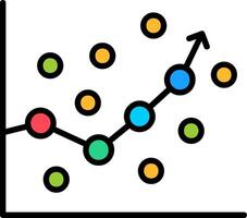 Regression Analysis Line Filled Icon vector