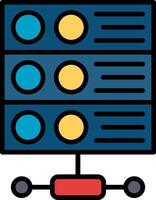 Server Line Filled Icon vector