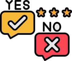 Yes No Line Filled Icon vector