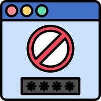 Access Denied Line Filled Icon vector