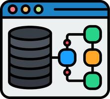 Data Modeling Line Filled Icon vector