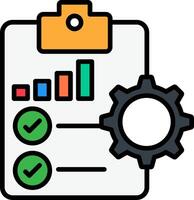 Project Management Line Filled Icon vector
