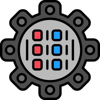 Binary Code Line Filled Icon vector