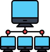 Computer Networks Line Filled Icon vector