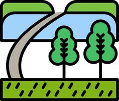 Path Line Filled Icon vector