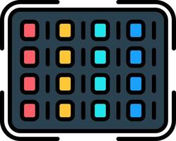 Code Line Filled Icon vector