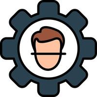 Face Detection Line Filled Icon vector