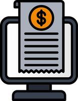 Receipt Line Filled Icon vector