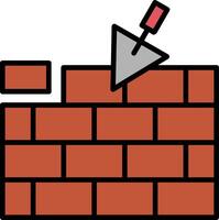 Brickwall Line Filled Icon vector