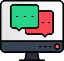 Chat Box Line Filled Icon vector
