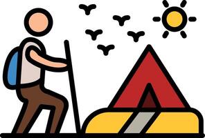 Hikers Line Filled Icon vector