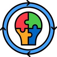 Problem Solving Line Filled Icon vector