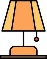 Table Lamp Line Filled Icon vector