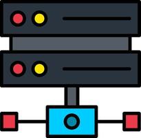 Server Line Filled Icon vector