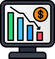 Bar Graph Line Filled Icon vector