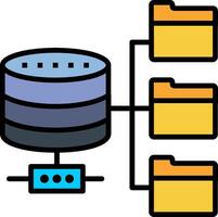 Data Source Line Filled Icon vector