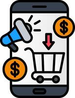 Ecommerce Line Filled Icon vector