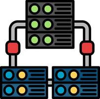 Network Server Line Filled Icon vector