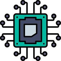 Cpu Line Filled Icon vector
